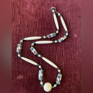 VINTAGE Southwestern Necklace with Carved pendant
